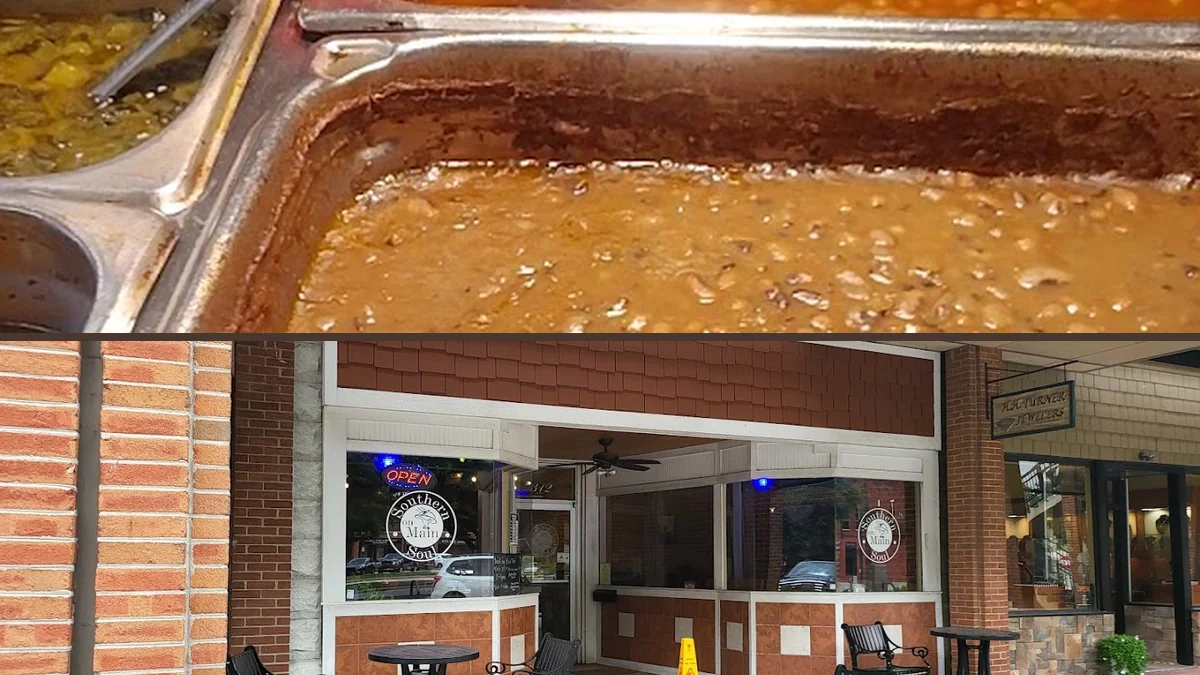Plates of soul food on a table