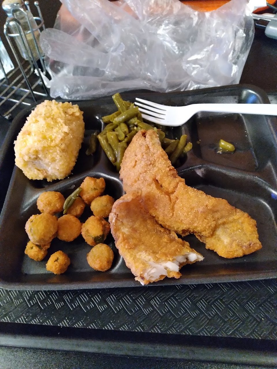 Whiting Filets with Grits Shrimp and Yams